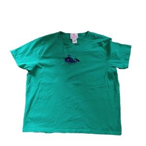 Quacker Factory 2X T-Shirt with whale #1007